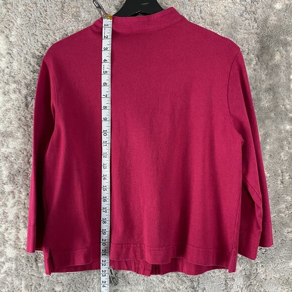 Pacificotton Size S Minimalist Cardigan Sweater Pink Long Sleeve Button - Picture 3 of 9